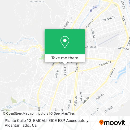 Mapa de Planta Calle 13, EMCALI EICE ESP, Acueducto y Alcantarillado.
