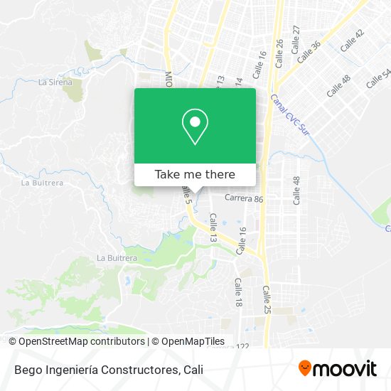 Mapa de Bego Ingeniería Constructores
