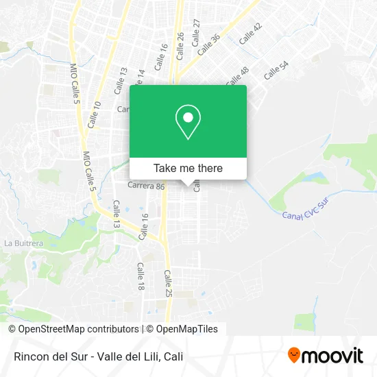 Mapa de Rincon del Sur - Valle del Lili