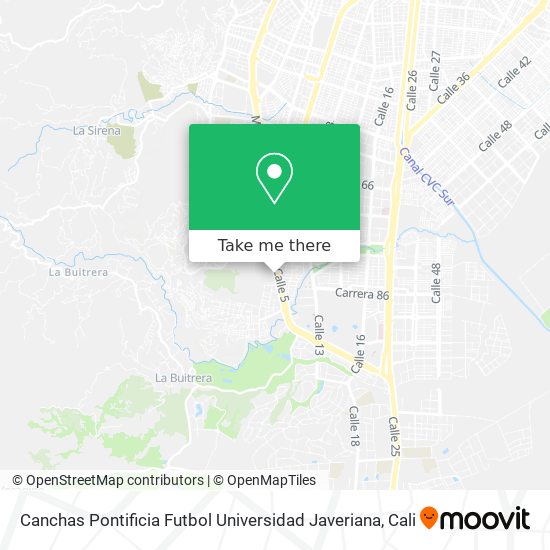 Mapa de Canchas Pontificia Futbol Universidad Javeriana