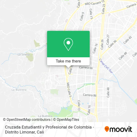 Cruzada Estudiantil y Profesional de Colombia - Distrito Limonar map