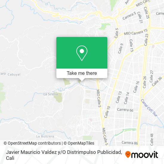 Mapa de Javier Mauricio Valdez y / O Distrimpulso Publicidad