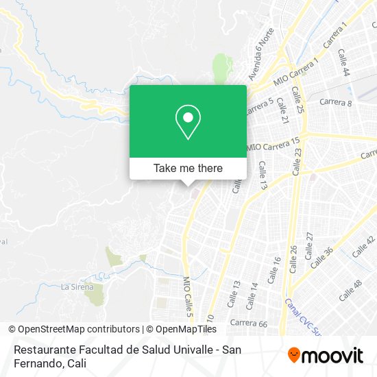Restaurante Facultad de Salud Univalle - San Fernando map