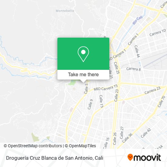 Mapa de Droguería Cruz Blanca de San Antonio