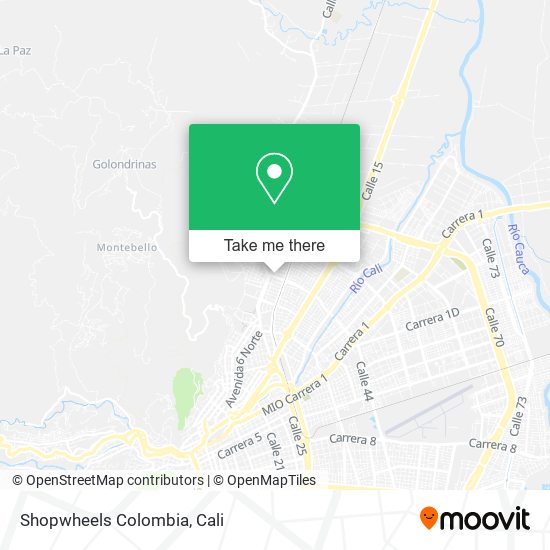 Mapa de Shopwheels Colombia