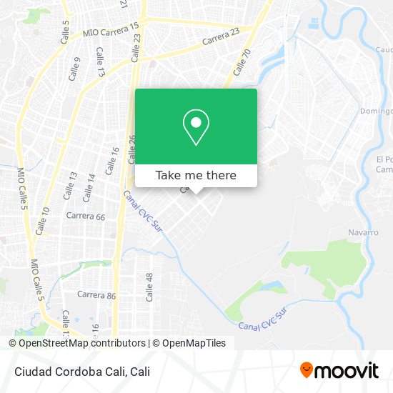 Ciudad Cordoba Cali map