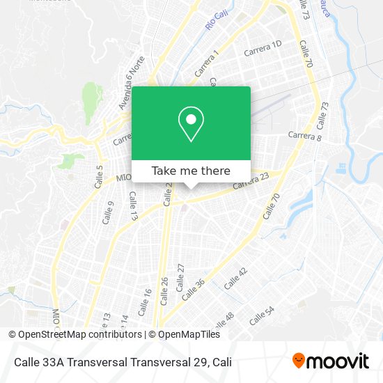 Mapa de Calle 33A Transversal Transversal 29