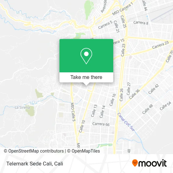 Telemark Sede Cali map