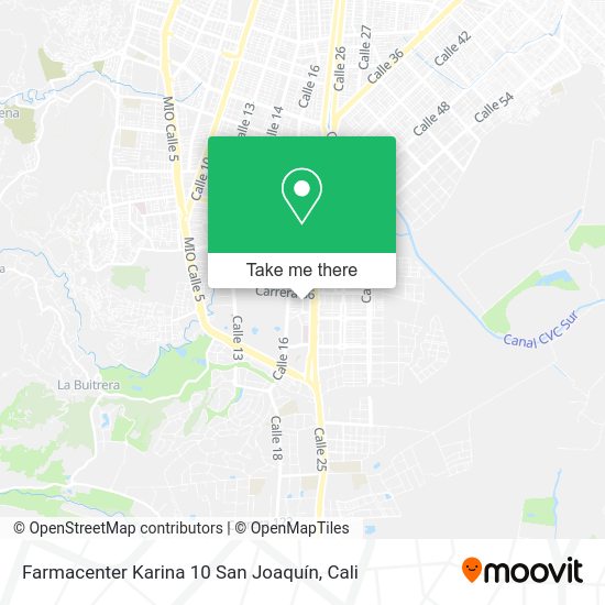 Mapa de Farmacenter Karina 10 San Joaquín