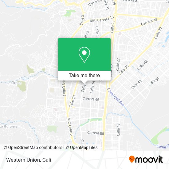 Mapa de Western Union
