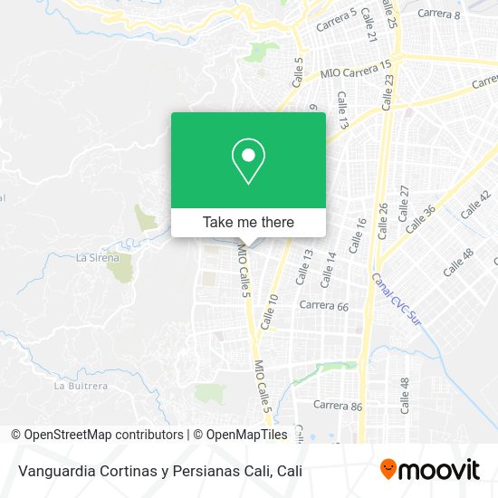 Mapa de Vanguardia Cortinas y Persianas Cali