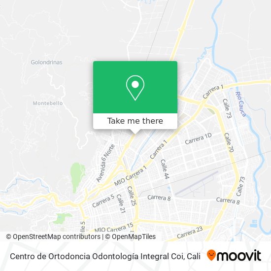 Mapa de Centro de Ortodoncia Odontología Integral Coi