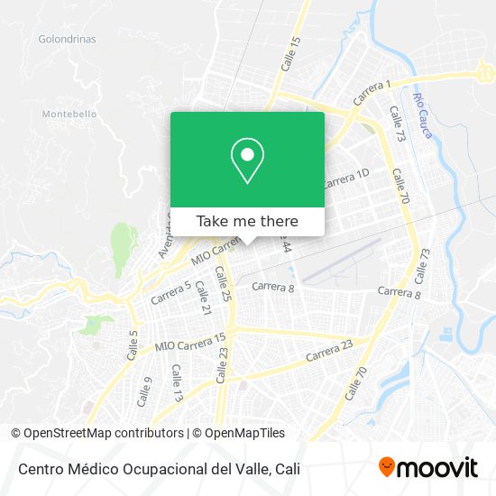 Mapa de Centro Médico Ocupacional del Valle