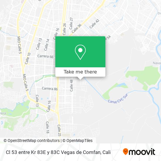 Cl 53 entre Kr 83E y 83C Vegas de Comfan map