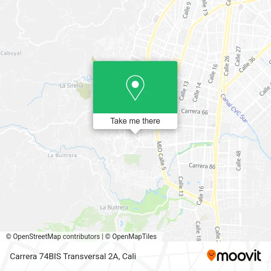 Mapa de Carrera 74BIS Transversal 2A