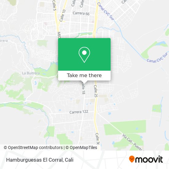Mapa de Hamburguesas El Corral