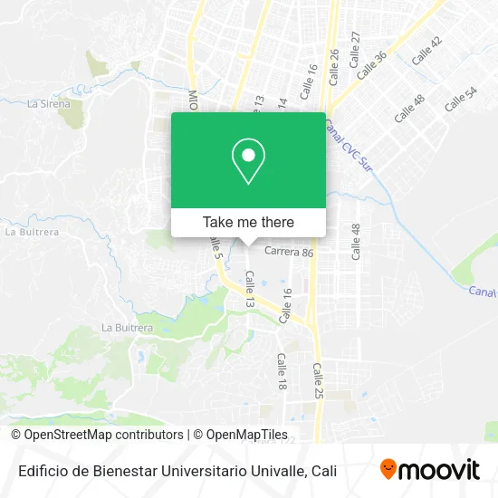 Edificio de Bienestar Universitario Univalle map