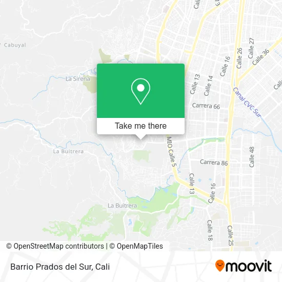 Barrio Prados del Sur map
