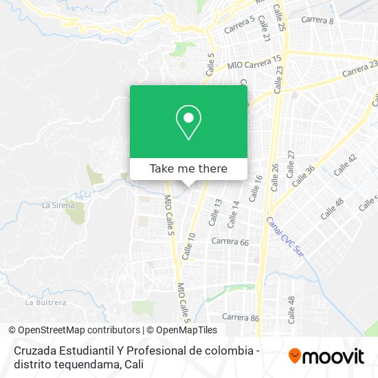 Cruzada Estudiantil Y Profesional de colombia - distrito tequendama map