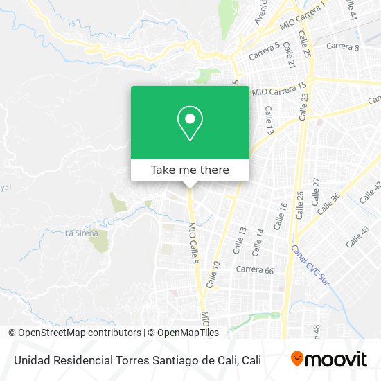 Mapa de Unidad Residencial Torres Santiago de Cali
