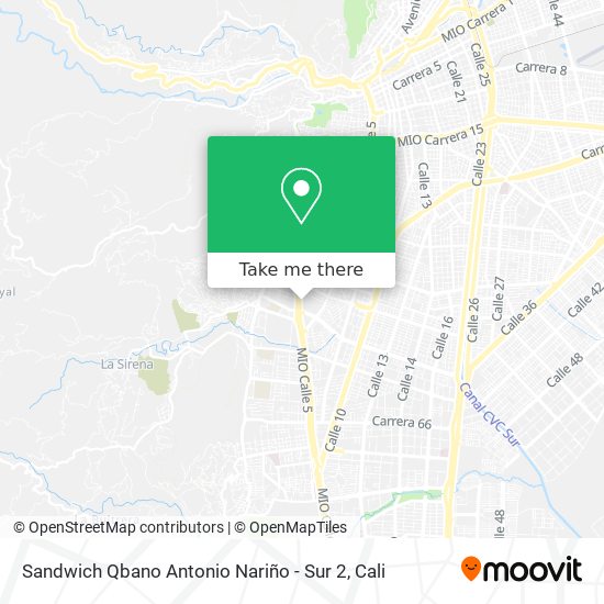 Mapa de Sandwich Qbano Antonio Nariño - Sur 2