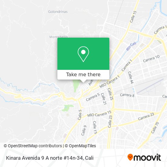 Mapa de Kinara Avenida 9 A norte #14n-34