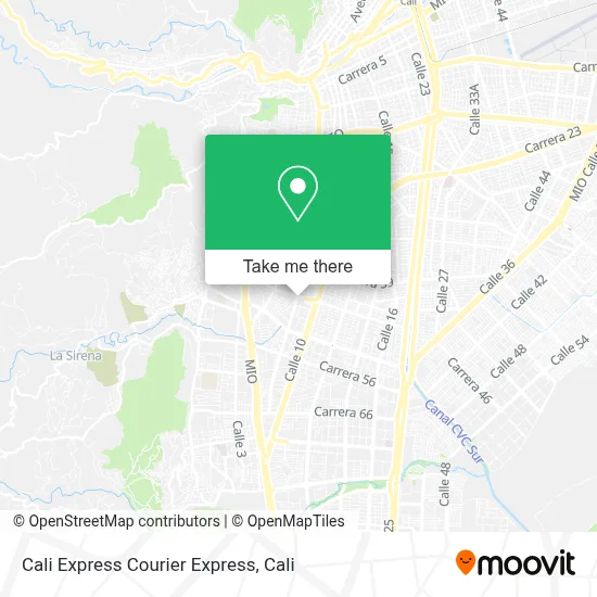 Cali Express Courier Express map