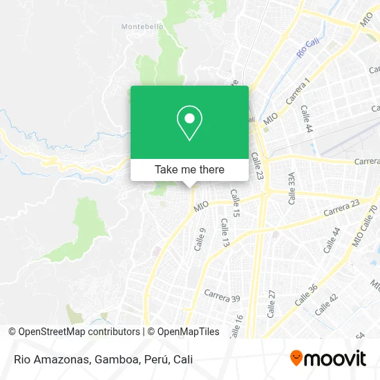 Rio Amazonas, Gamboa, Perú map