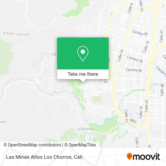 Las Minas Altos Los Chorros map