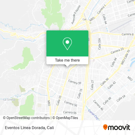 Eventos Linea Dorada map