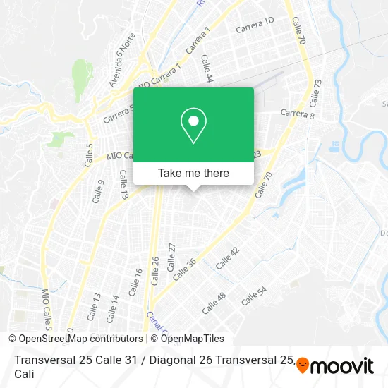 Mapa de Transversal 25 Calle 31 / Diagonal 26 Transversal 25