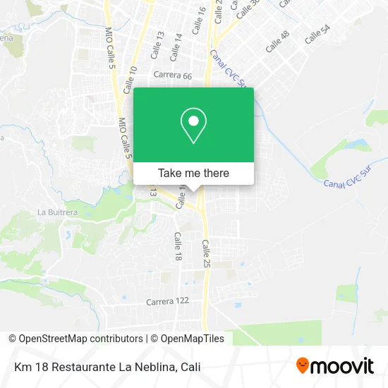 Mapa de Km 18 Restaurante La Neblina
