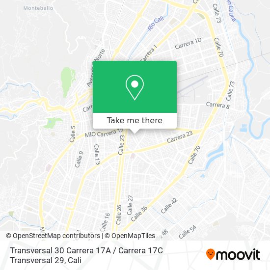 Mapa de Transversal 30 Carrera 17A / Carrera 17C Transversal 29