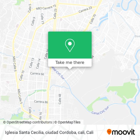 Mapa de Iglesia Santa Cecilia, ciudad Cordoba, cali