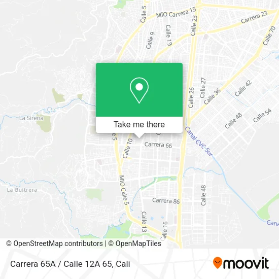 Mapa de Carrera 65A / Calle 12A 65