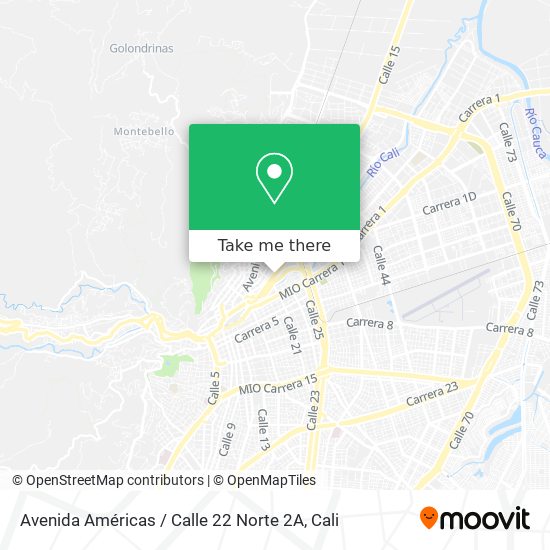 Avenida Américas / Calle 22 Norte 2A map