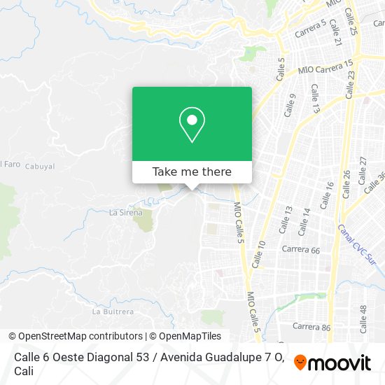 Mapa de Calle 6 Oeste Diagonal 53 / Avenida Guadalupe 7 O