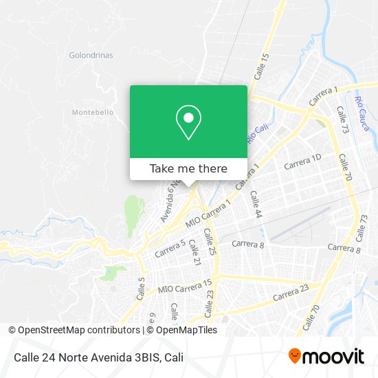 Calle 24 Norte Avenida 3BIS map