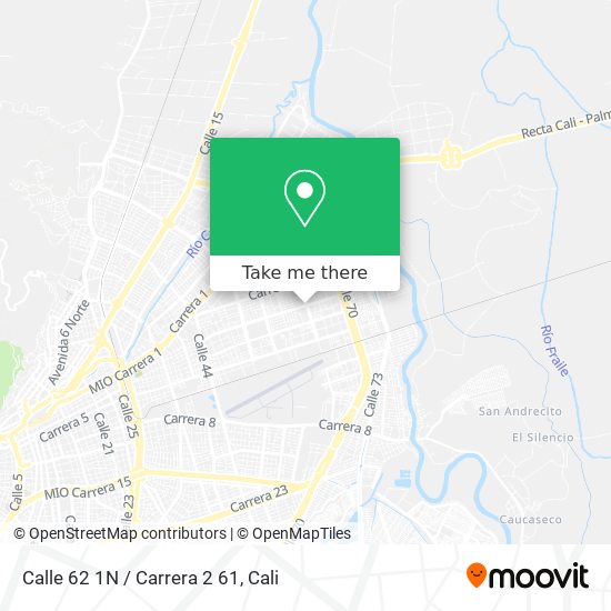 Mapa de Calle 62 1N / Carrera 2 61