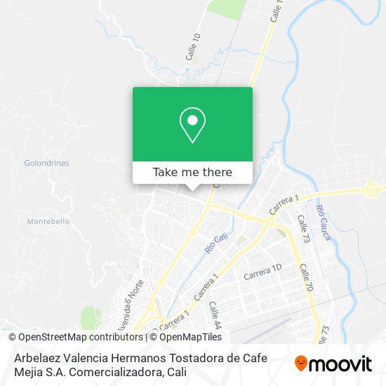 Mapa de Arbelaez Valencia Hermanos Tostadora de Cafe Mejia S.A. Comercializadora
