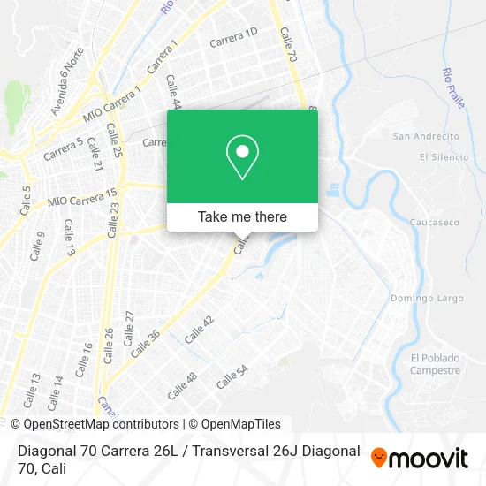 Mapa de Diagonal 70 Carrera 26L / Transversal 26J Diagonal 70