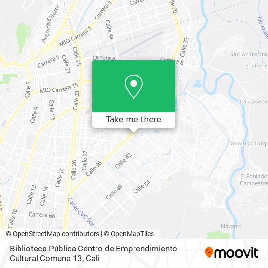 Mapa de Biblioteca Pública Centro de Emprendimiento Cultural Comuna 13