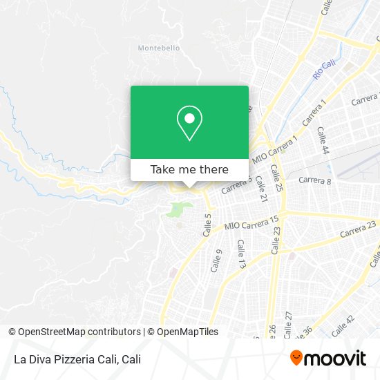 La Diva Pizzeria Cali map