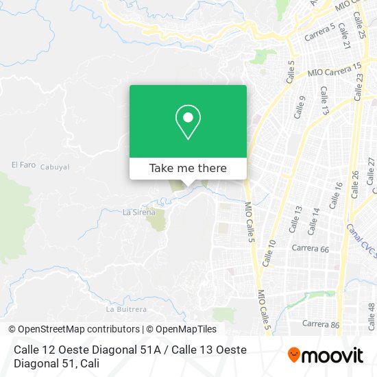 Mapa de Calle 12 Oeste Diagonal 51A / Calle 13 Oeste Diagonal 51