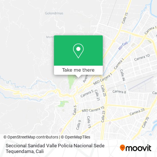Mapa de Seccional Sanidad Valle Policía Nacional Sede Tequendama