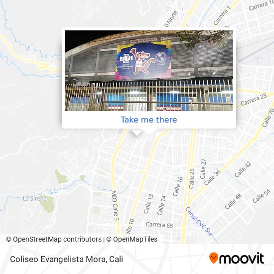 Coliseo Evangelista Mora map