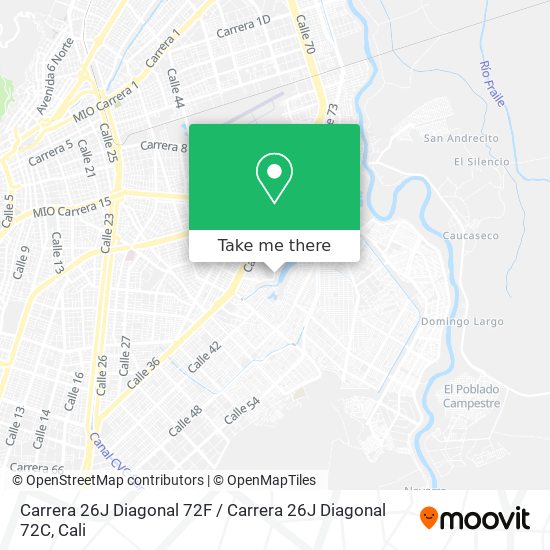 Mapa de Carrera 26J Diagonal 72F / Carrera 26J Diagonal 72C