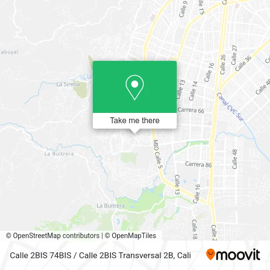 Mapa de Calle 2BIS 74BIS / Calle 2BIS Transversal 2B