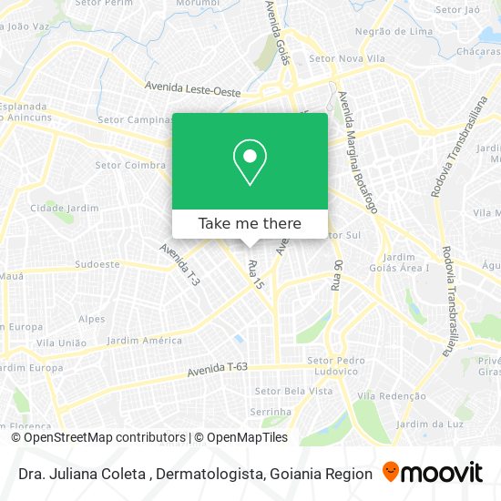 Mapa Dra. Juliana Coleta , Dermatologista