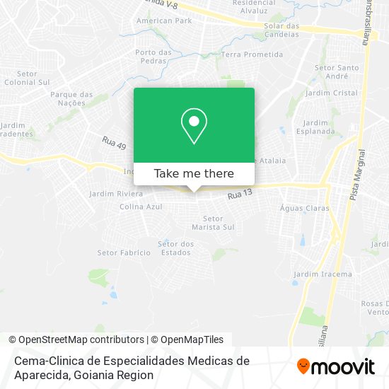 Cema-Clinica de Especialidades Medicas de Aparecida map